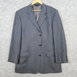 Baroni Couture Men's Blazer Size 48L Charcoal Gray Super 150s Wool Preppy Church